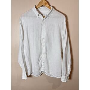 Abercrombie & Fitch 100% Linen Collection Button-up Long Sleeve Shirt Mens L
